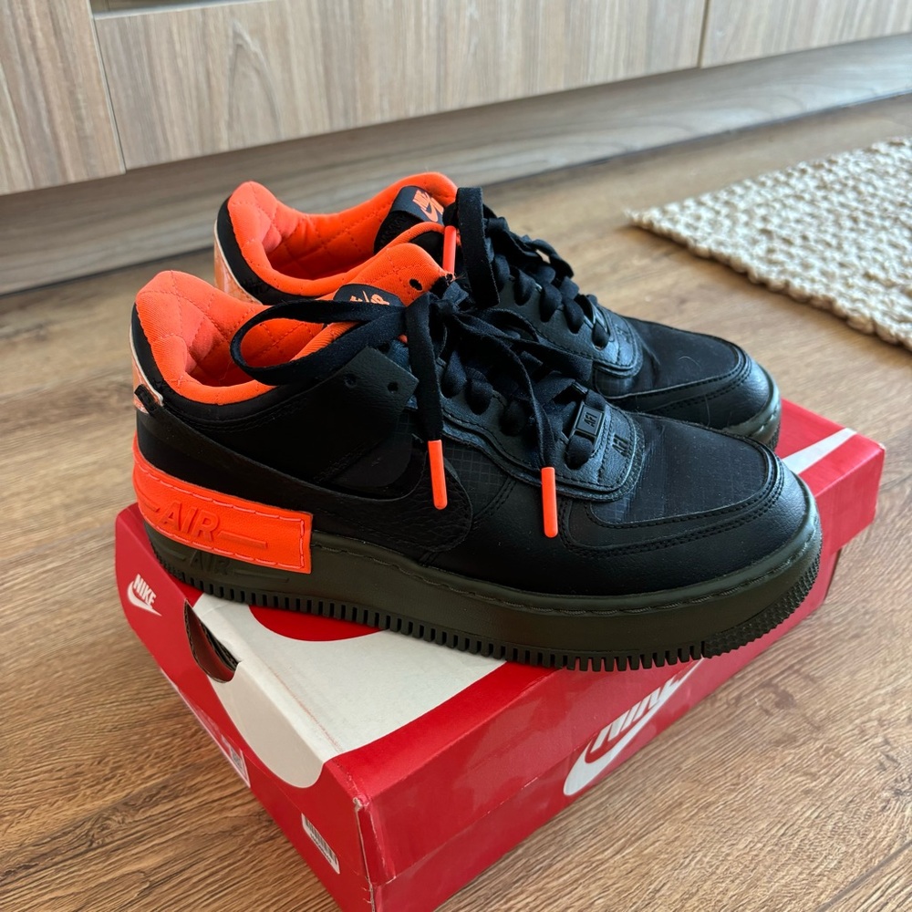 Nike AF1 Shadow SE - black orange and green - size 7